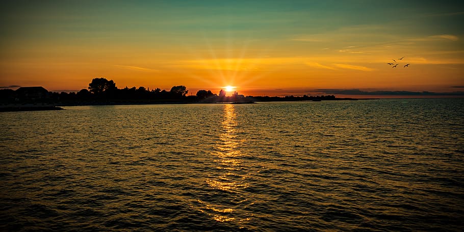 sunset, sky, mood, abendstimmung, dusk, rest, atmospheric, afterglow HD wallpaper