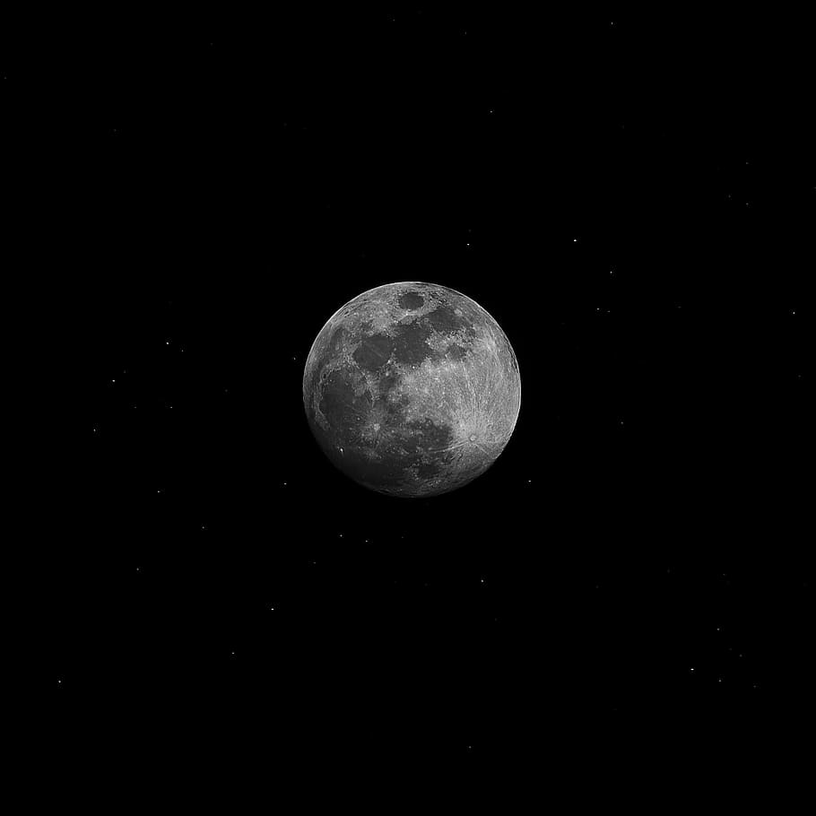 HD wallpaper: Full Moon, astrology, astronomy, black and white, black ...