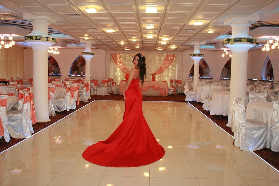 girl, pose, red, clothes, human, activity, women, adult, celebration HD wallpaper