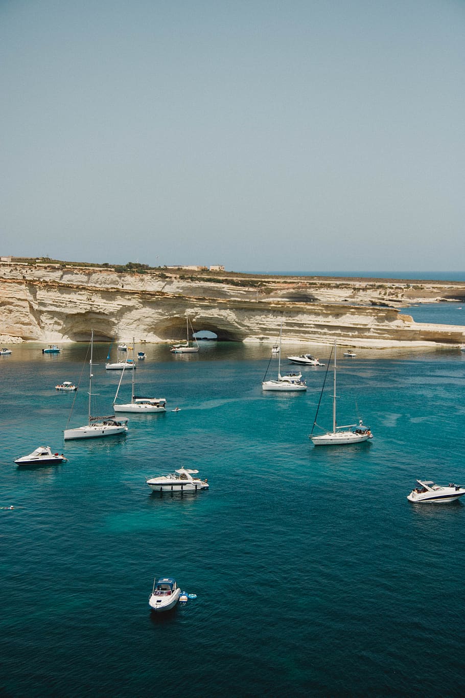 Lots of Sailboats in Ocean, bay, beach, daylight, harbor, high angle shot HD wallpaper