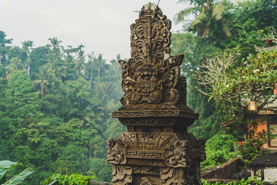 indonesia, ulun ubud resort, asia, travel, discover, statue, HD wallpaper