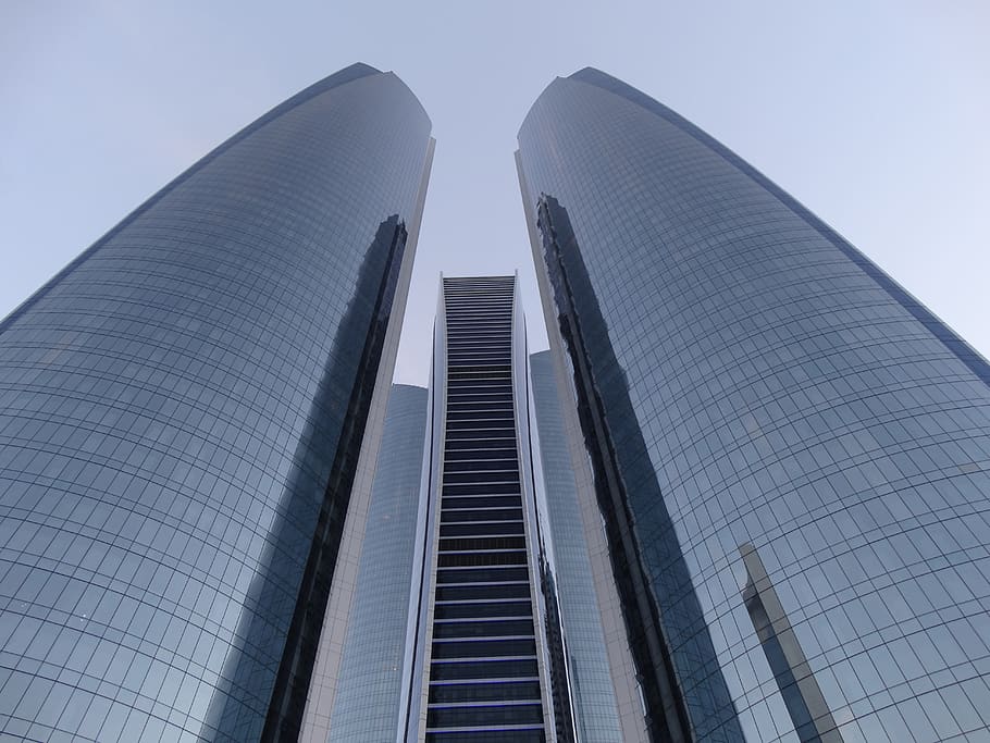 skyscraper, abu dhabi, architecture, facade, building, skyscrapers HD wallpaper