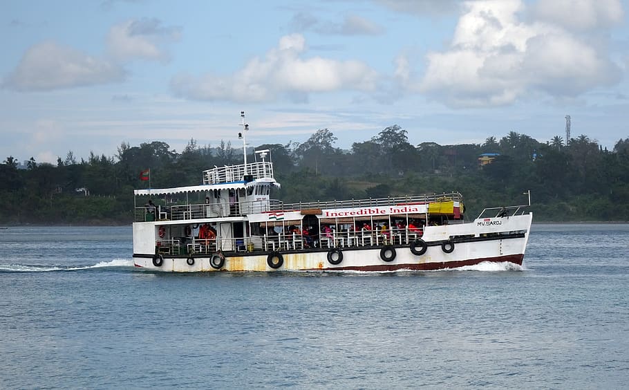 boat, sea, bay, vessel, island, andaman, india, mode of transportation HD wallpaper