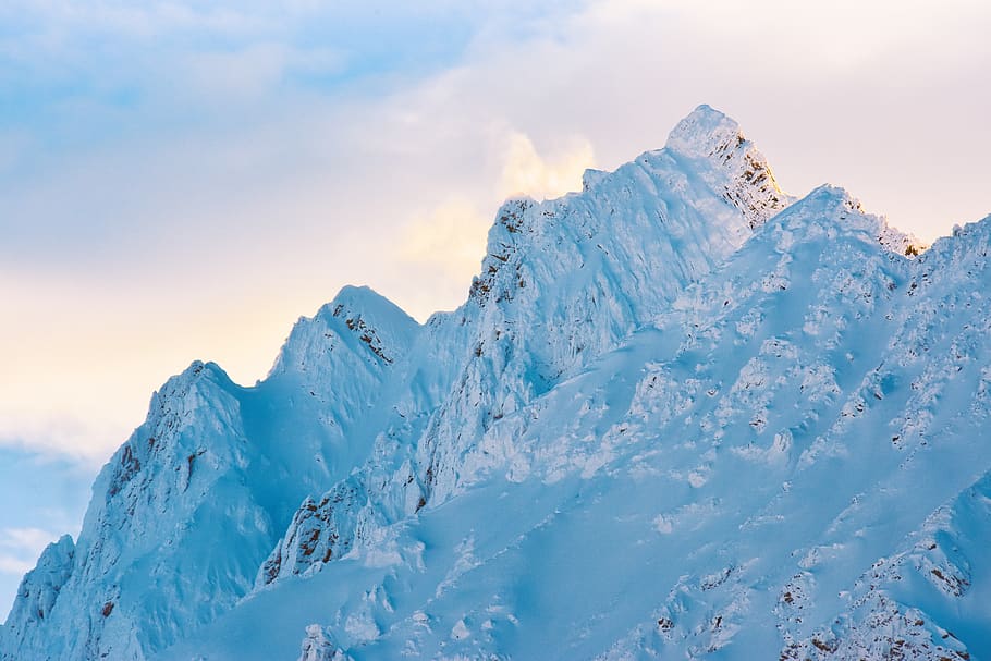 mountain peak, outdoors, nature, mountain range, ice, snow, glacier HD wallpaper