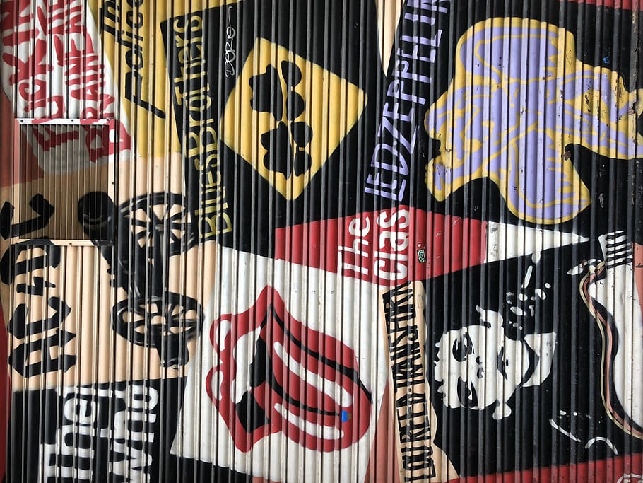 assorted bands logo sticker, flag, patriotism, no people, striped HD wallpaper