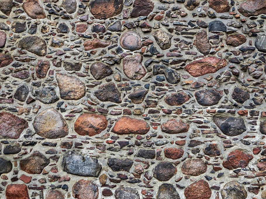 brown and white floral area rug, walkway, path, wall, stone wall, HD wallpaper