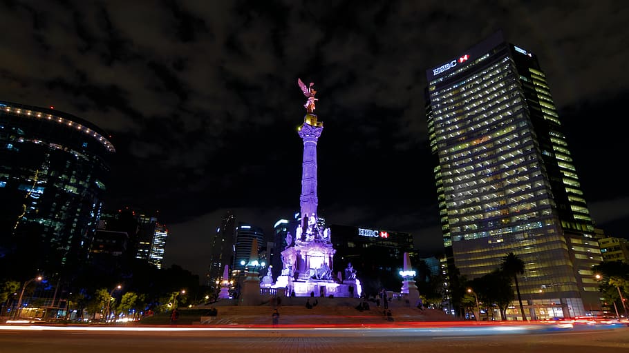mexico, urban landscape, colorful, statue, angel de la independencia, HD wallpaper