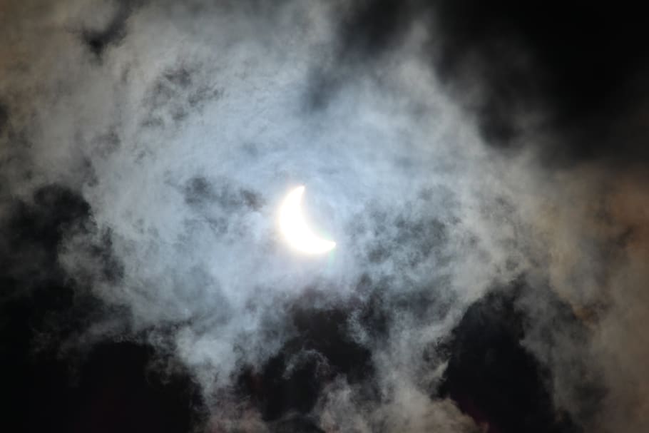 solar eclipse, totality, sun, sky, moon, night, cloud - sky HD wallpaper