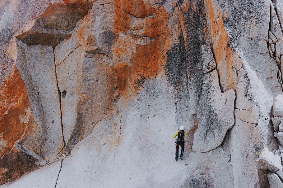 man climbing mountain, person, human, sports, leisure activities HD wallpaper