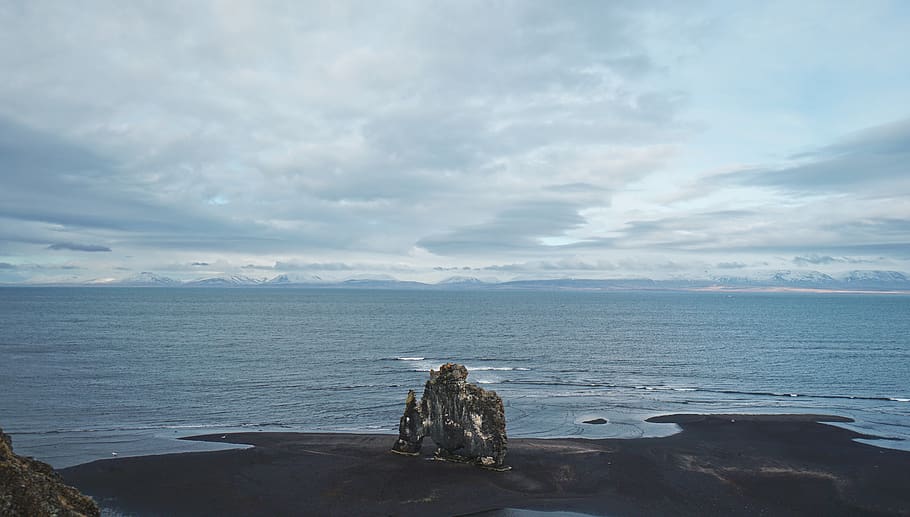 iceland, basalt, arch, stack, island, islande, arche, sea, ocean HD wallpaper