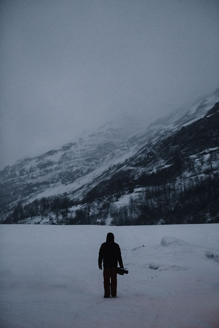 man carrying case near the mountain, nature, outdoors, human, HD wallpaper