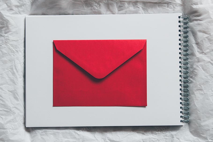 red envelope, no people, indoors, directly above, paper, communication HD wallpaper
