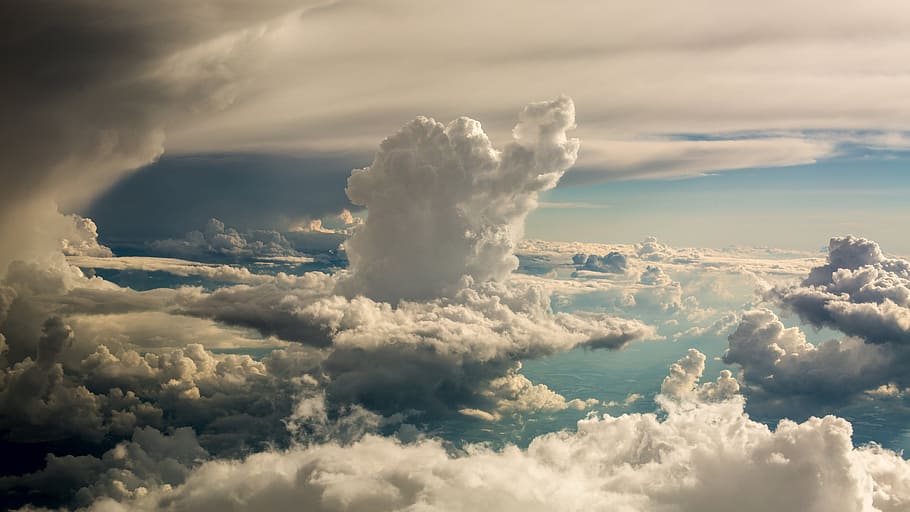 Cloudy Sky From Above Photo, Backgrounds, Earth, Outdoor, Seasons HD wallpaper