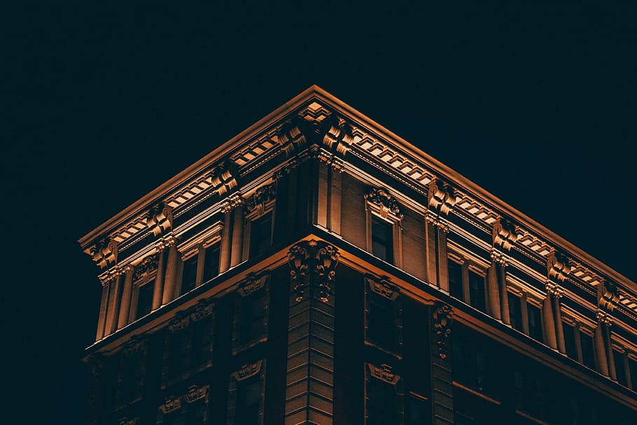 dark, night, building, structure, architecture, landmark, built structure HD wallpaper