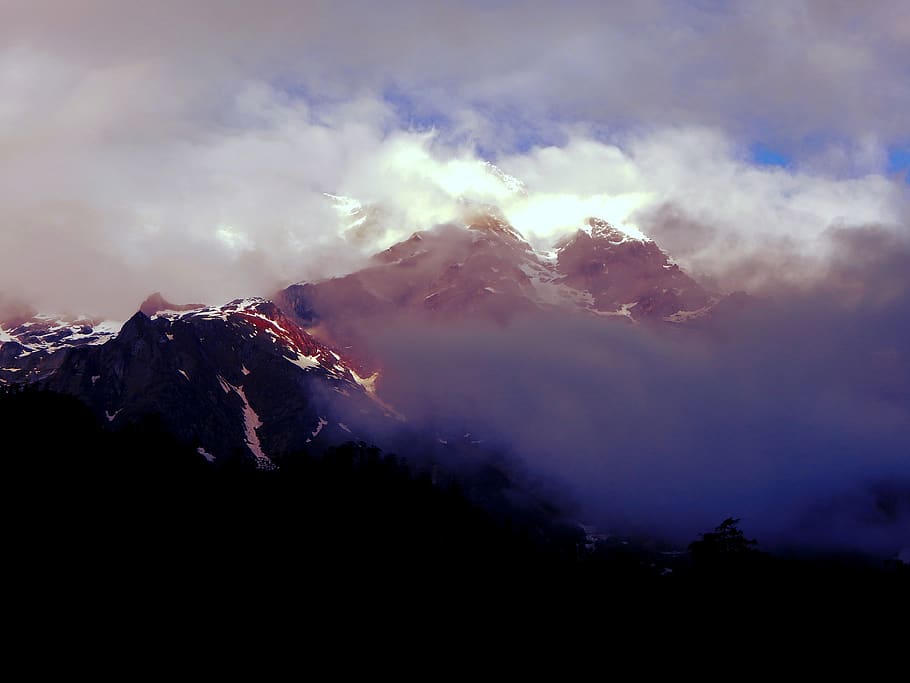 nature, mountain, outdoors, mountain range, peak, weather, ice HD wallpaper
