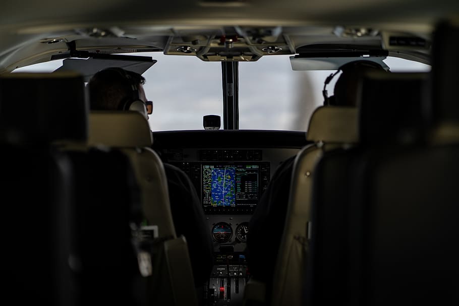 airplane pilot cabin, cockpit, air vehicle, control, vehicle interior HD wallpaper