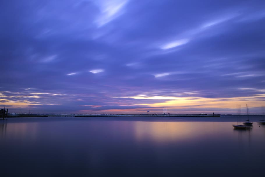 Body of Water during Sunrise, beach, dawn, evening, landscape HD wallpaper