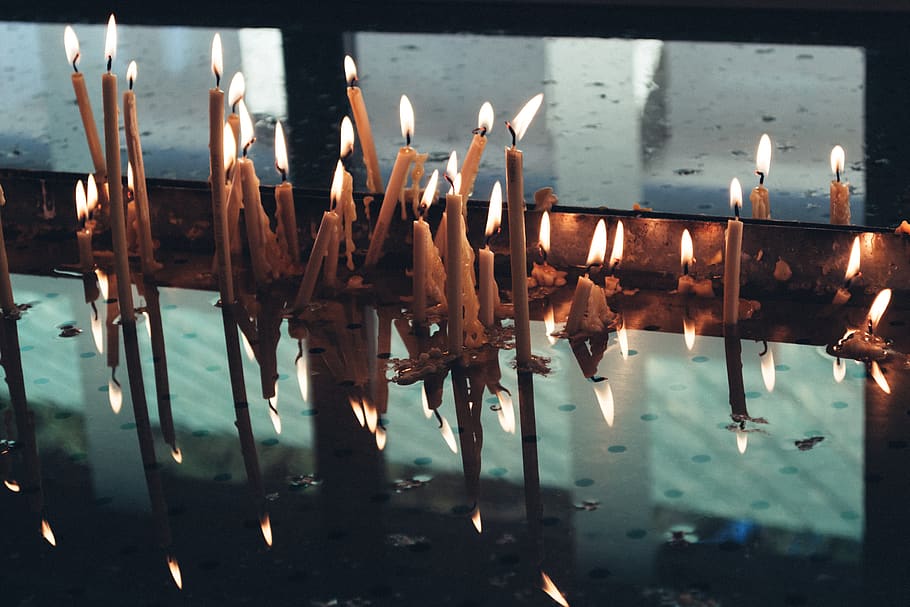 candles, light, lighting, glass, reflection, fire, burning HD wallpaper