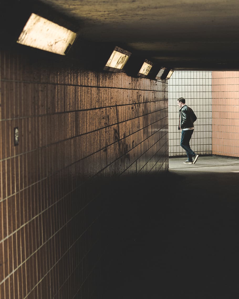man walking inside building interior, full length, one person HD wallpaper