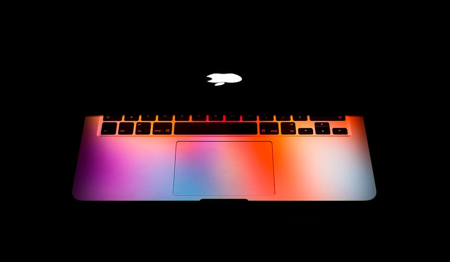 folded MacBook, colour, color, apple, tech, computer, laptop