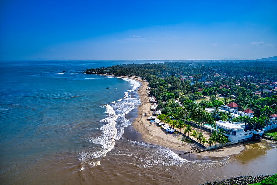 Beautiful Landscape Under Blue Sky, aerial, bay, beach, coast HD wallpaper