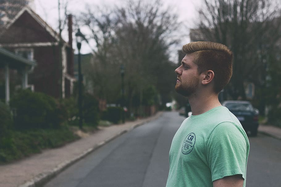 man, male, guy, portrait, hair, haircut, pose, road, residence HD wallpaper
