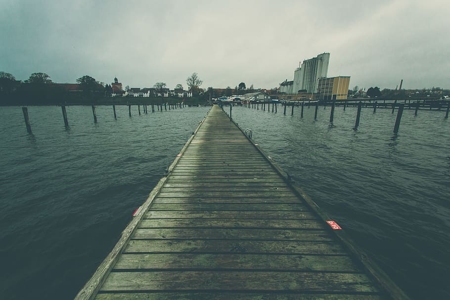 water, waterfront, pier, port, dock, boardwalk, building, bridge HD wallpaper