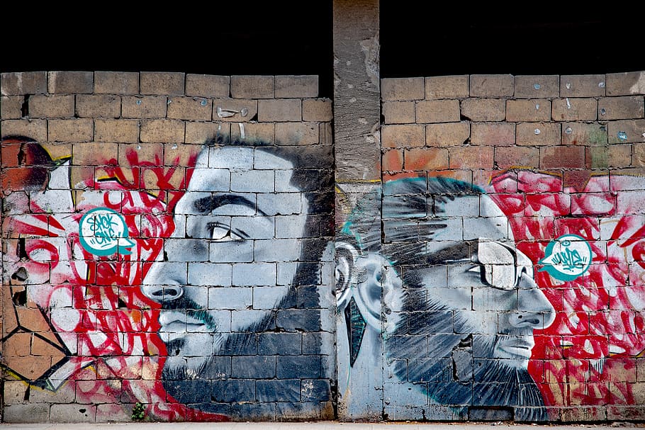 graffiti, tag, paint, men, man, wall, building block, artwork HD wallpaper
