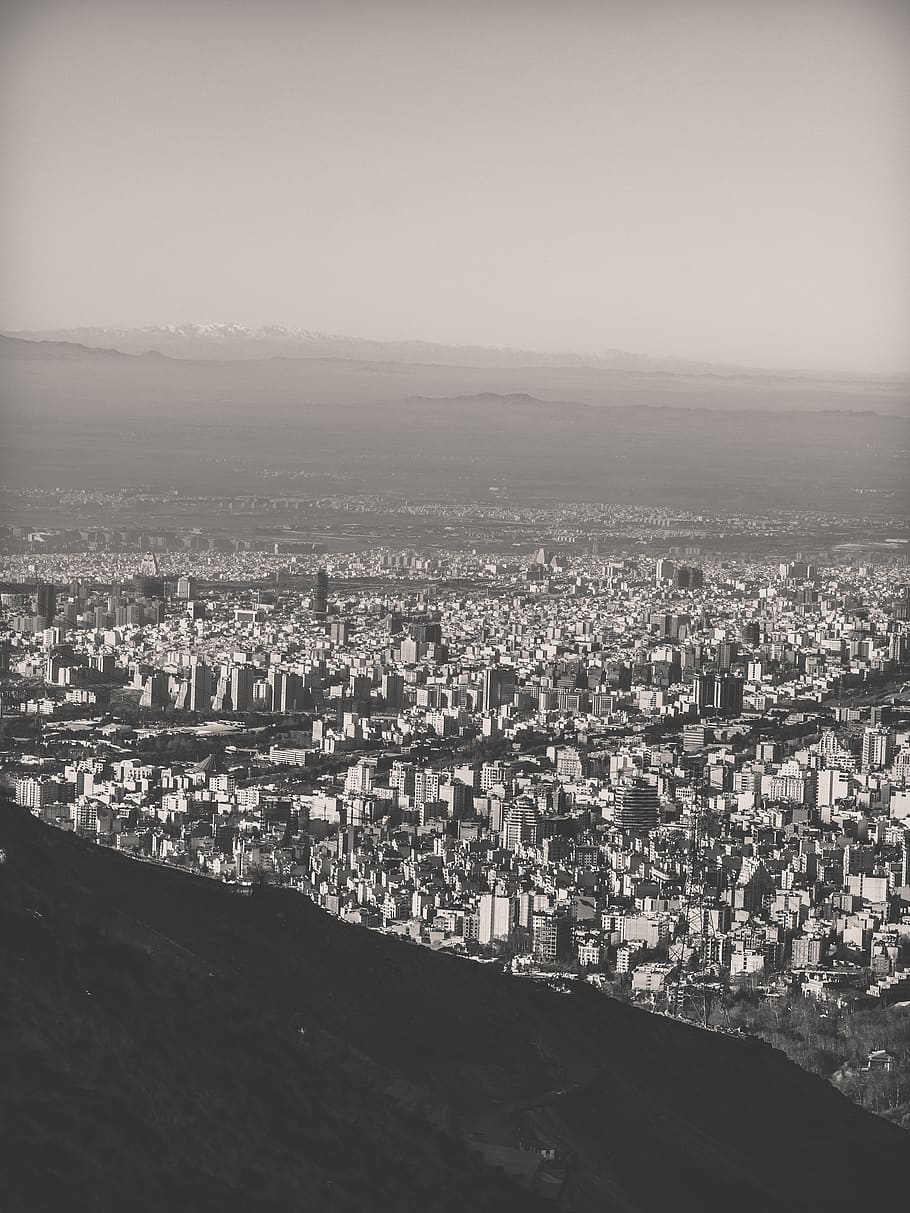 iran, Tehran, BlackandWhite, City, building exterior, cityscape