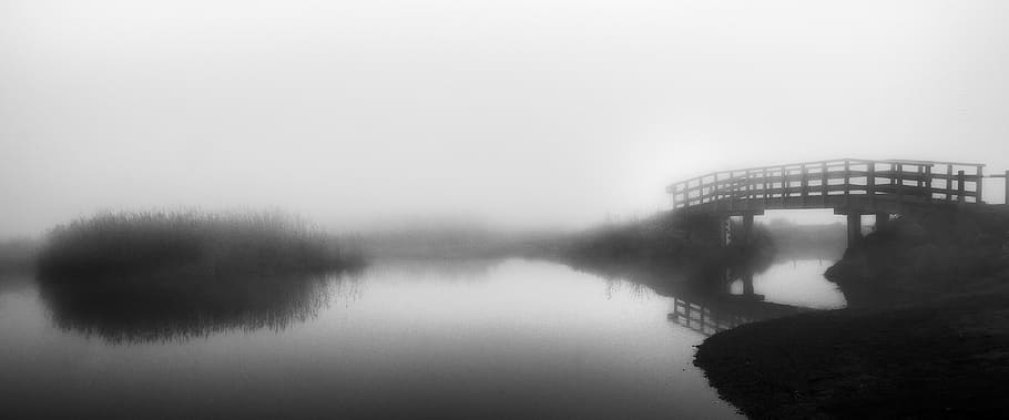 water, fog, no people, nature, architecture, sky, tranquility HD wallpaper