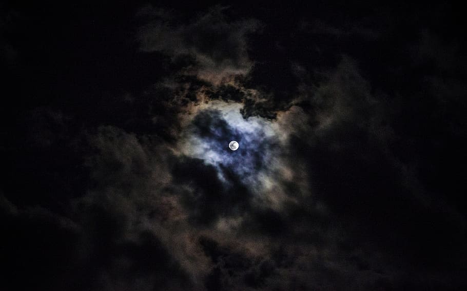 night, cloud, sky, fullmoon, cloud - sky, space, astronomy HD wallpaper