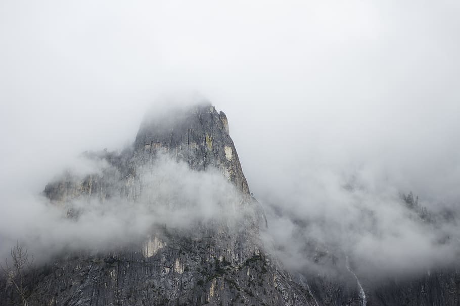 nature, landscape, mountains, rocks, clouds, fog, eerie, beauty in nature HD wallpaper