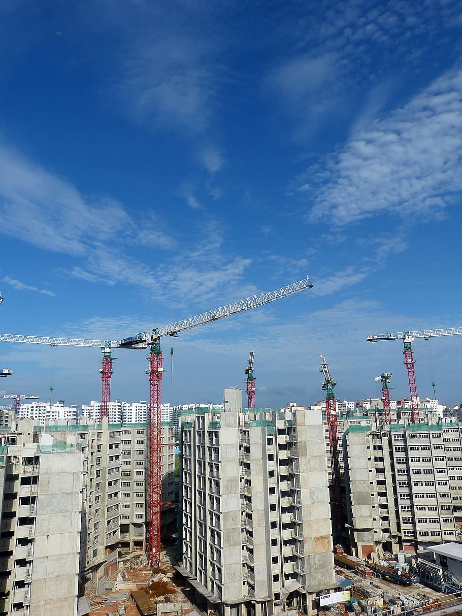 site, construction, build, work, worker, human, activity, crane HD wallpaper