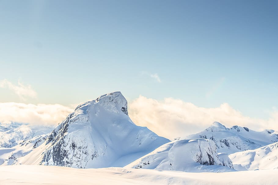 snow mountain, sky, cold temperature, beauty in nature, winter HD wallpaper