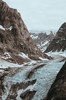 brown mountains, outdoors, nature, ice, snow, glacier, mountain range HD wallpaper