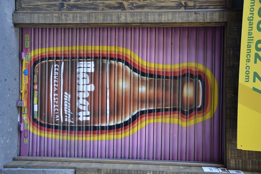 closed door shutter door, art, graffiti, mural, painting, wall HD wallpaper