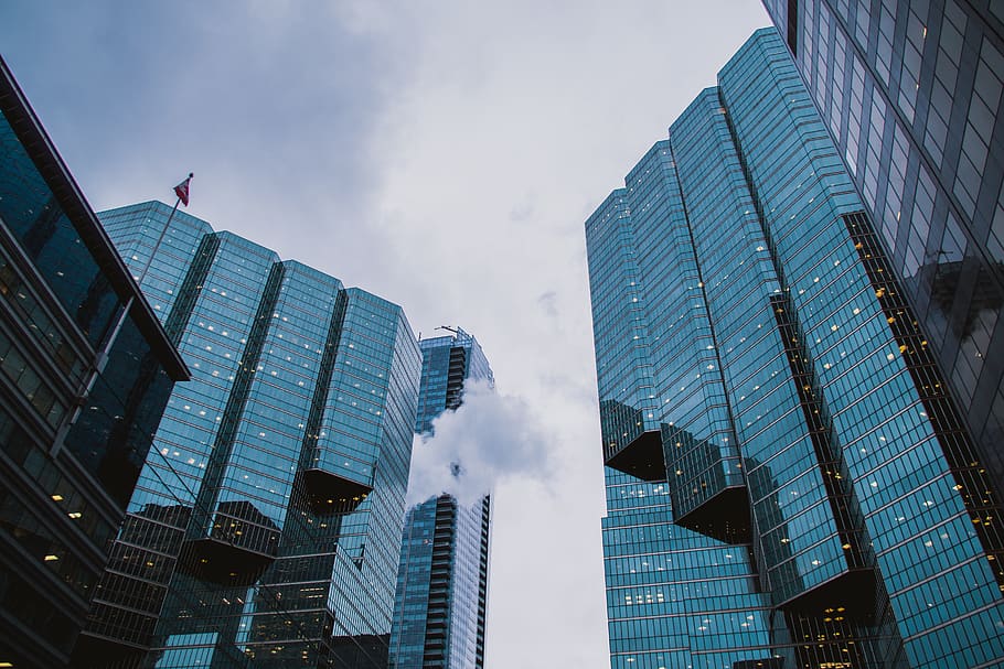 architecture, buildings, infrastructure, sky, smoke, reflection HD wallpaper