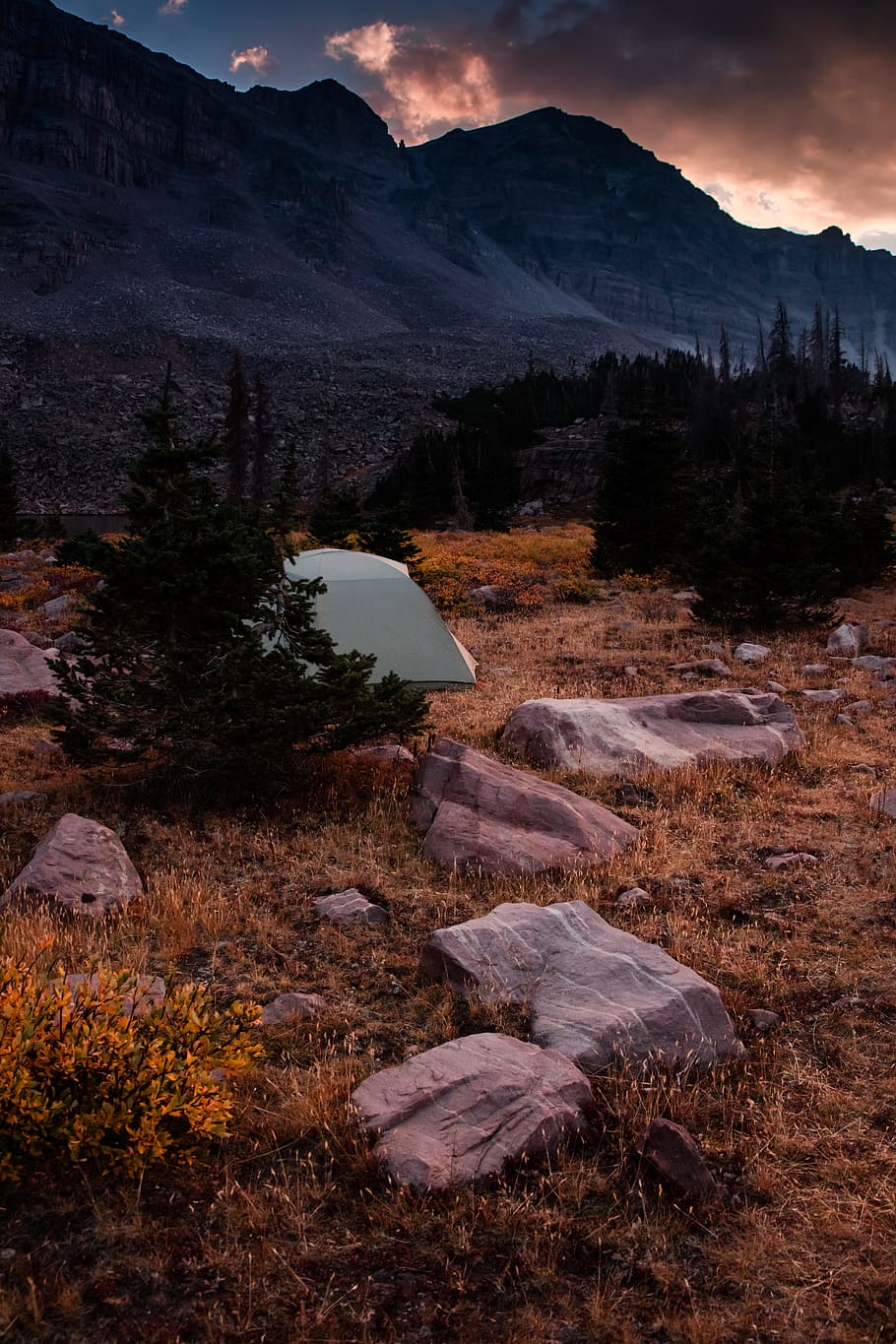 white camping tent near mountain during daytime, hiking, patrick hendry HD wallpaper