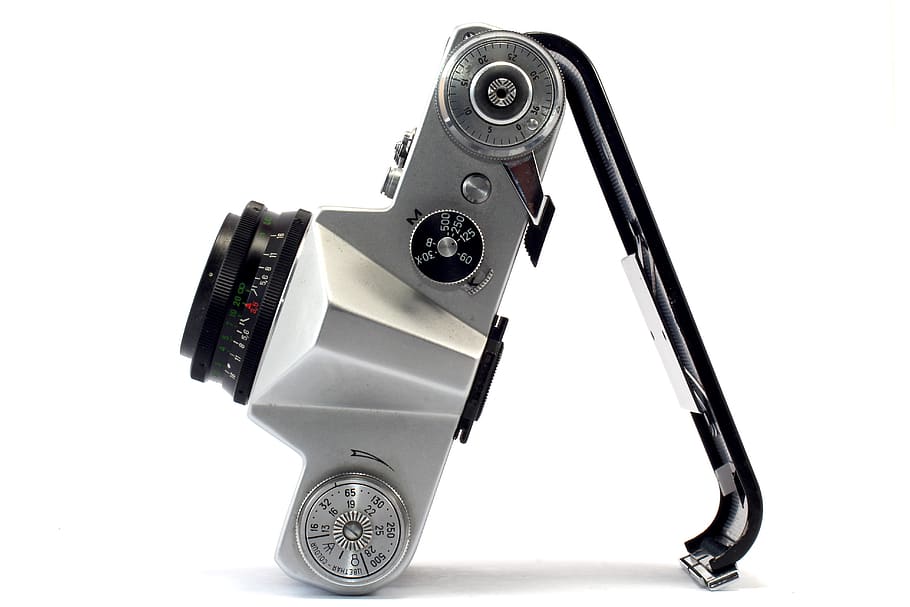 slr, camera, analog, lens, zenith, white background, technology HD wallpaper