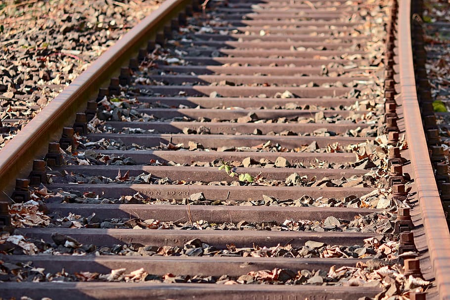 rails, threshold, gravel, track, railway, railroad tracks, gleise