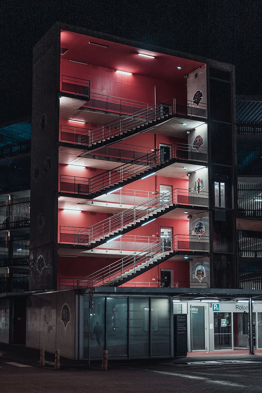 Turned-on Lights on Multi-storey Building, apartment, architectural design HD wallpaper