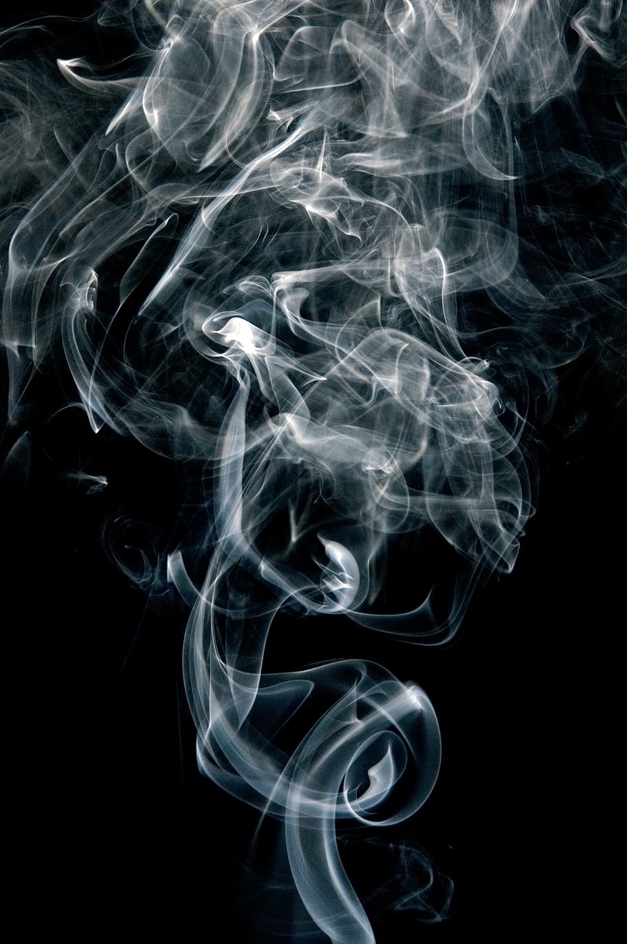 Smoke, dark, smoke - physical structure, motion, black background HD wallpaper