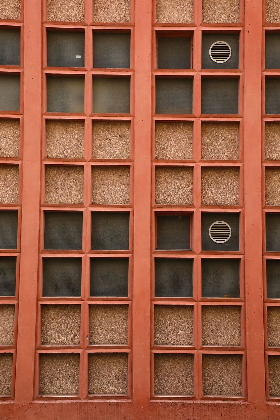 facade, wash concrete, grid, ventilation, mainz, full frame HD wallpaper