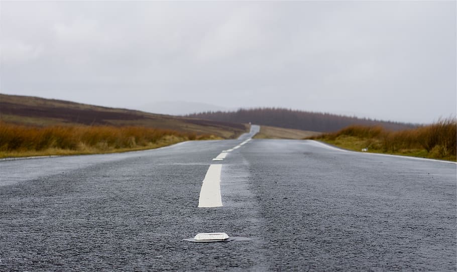 road, pavement, cloudy, direction, the way forward, sky, non-urban scene HD wallpaper