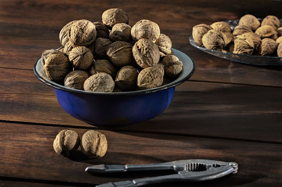 walnuts, nutcracker, tool, tasty, harvest, food, nutrition HD wallpaper