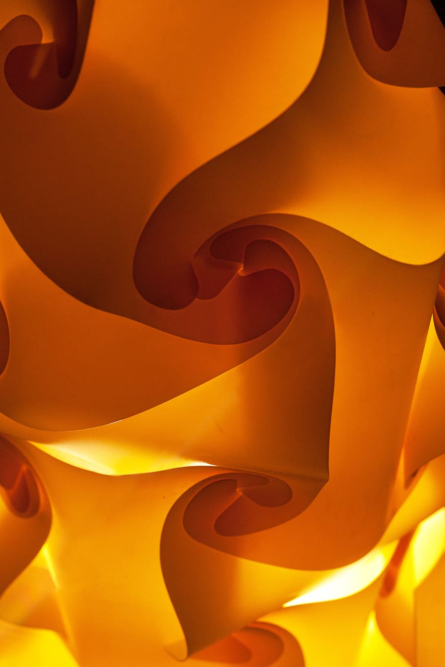 abstract, light, texture, gold, red, yellow, spiral, curve HD wallpaper