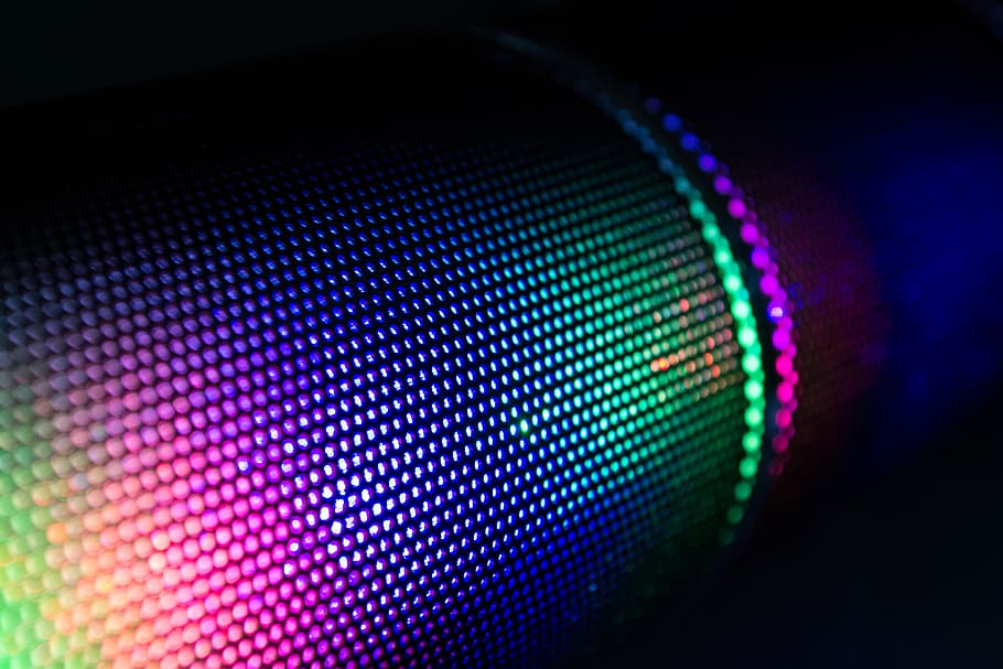 Multicolored Lighted Device, background, blur, close-up, colors HD wallpaper
