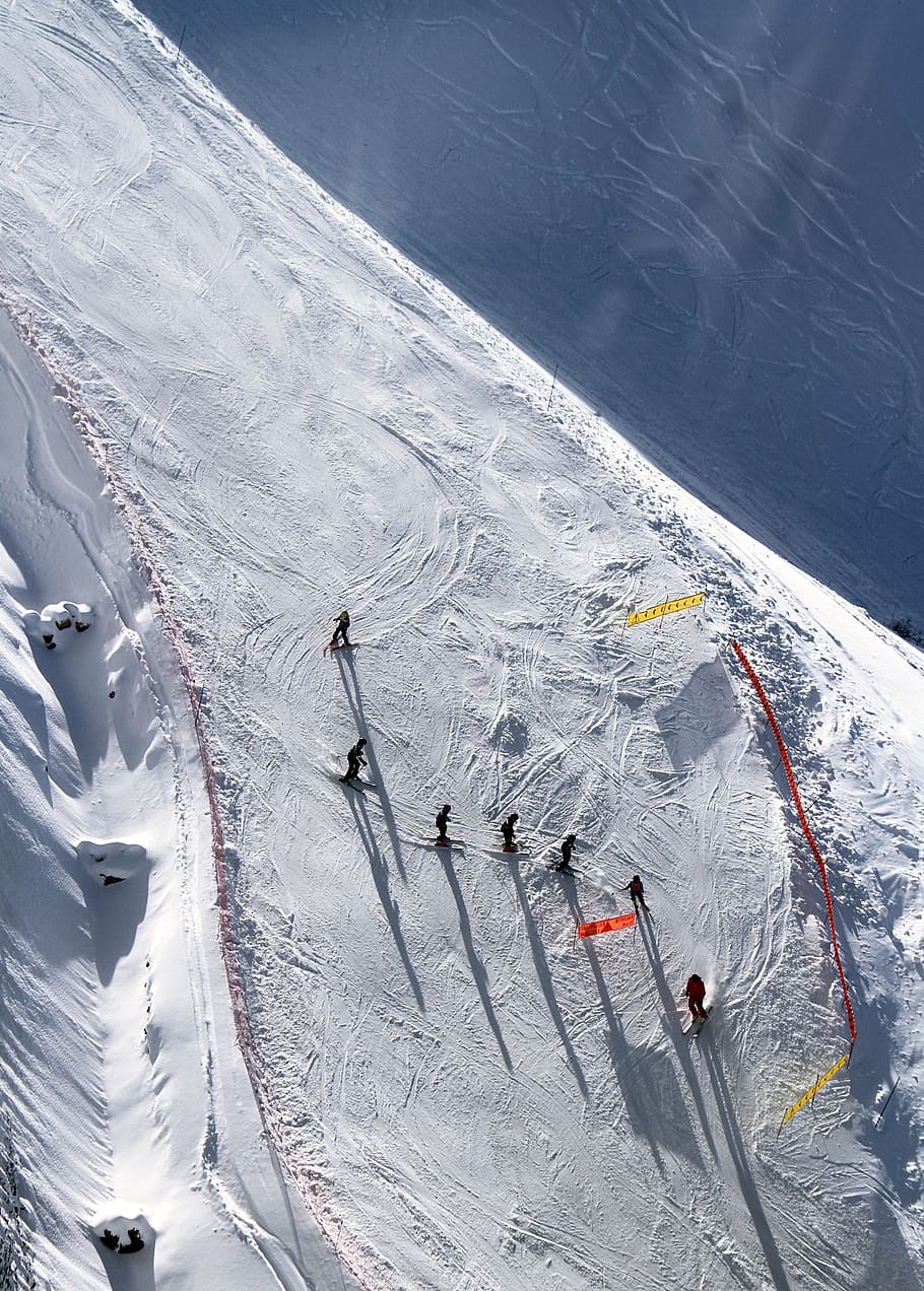 ice, skiing, skier, run, sunny, snow, winter, people, men, sport HD wallpaper