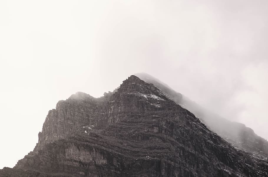 mountain under white clouds, alps, outdoors, nature, united states HD wallpaper