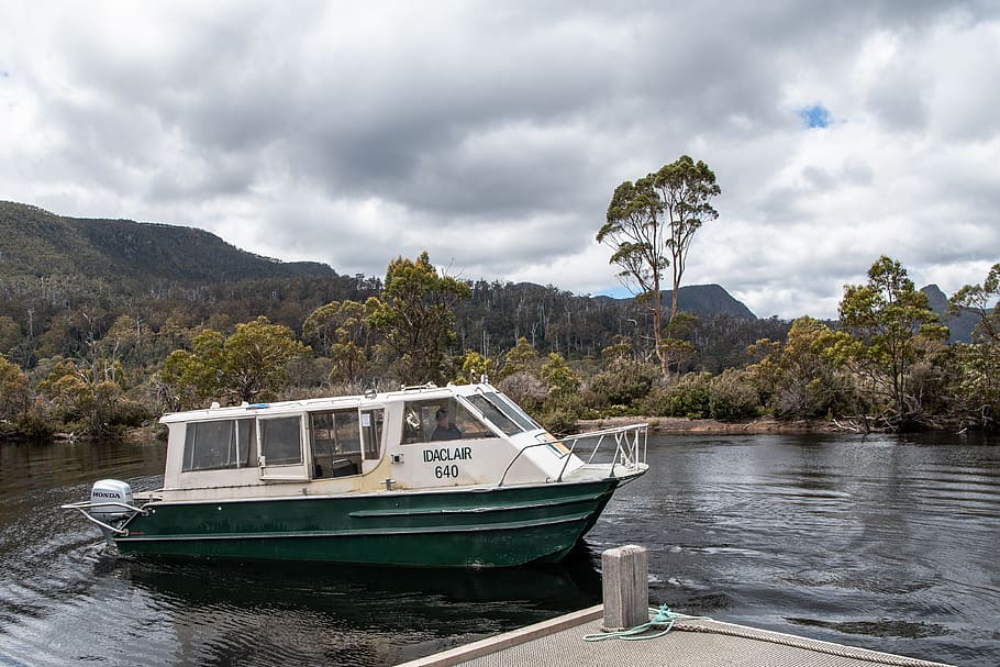 ferry, boat, lake st clair, tasmania, national park, transport, HD wallpaper